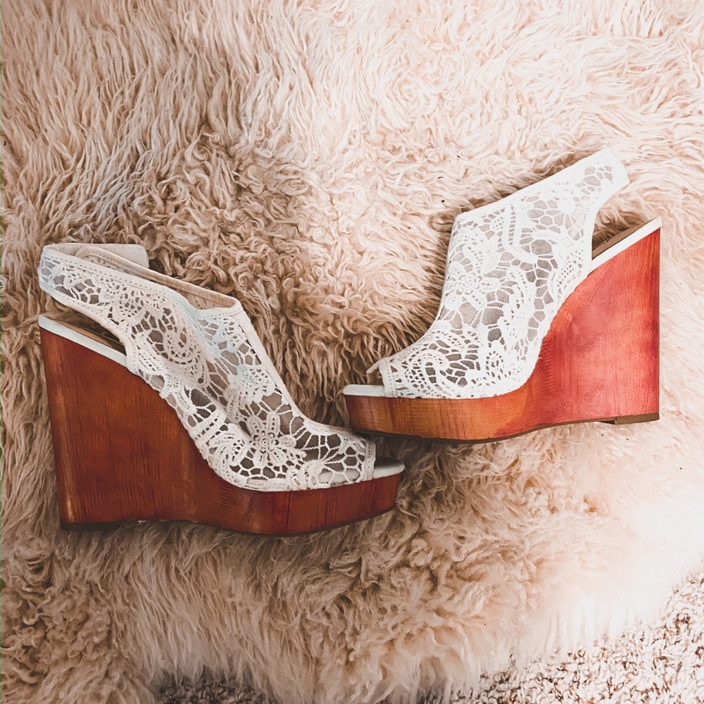 Lucky Brand Lace Wedges